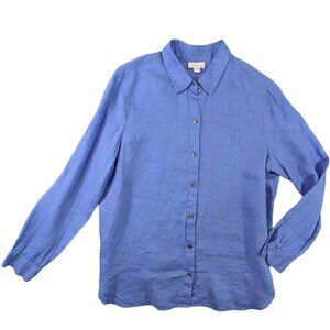 J. Jill Blue Button-Up Blouse